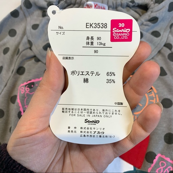 2T-3T Hello Kitty NWT Grey polka dot long sleeve shirt - Picture 4 of 5